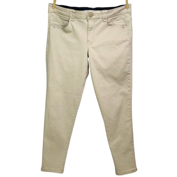 Democracy Womens "Ab"solution Colored Ankle Skimmer Pants Tan Stretch Size 12 - Picture 2 of 11